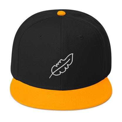 Feather Snapback Hat (White)