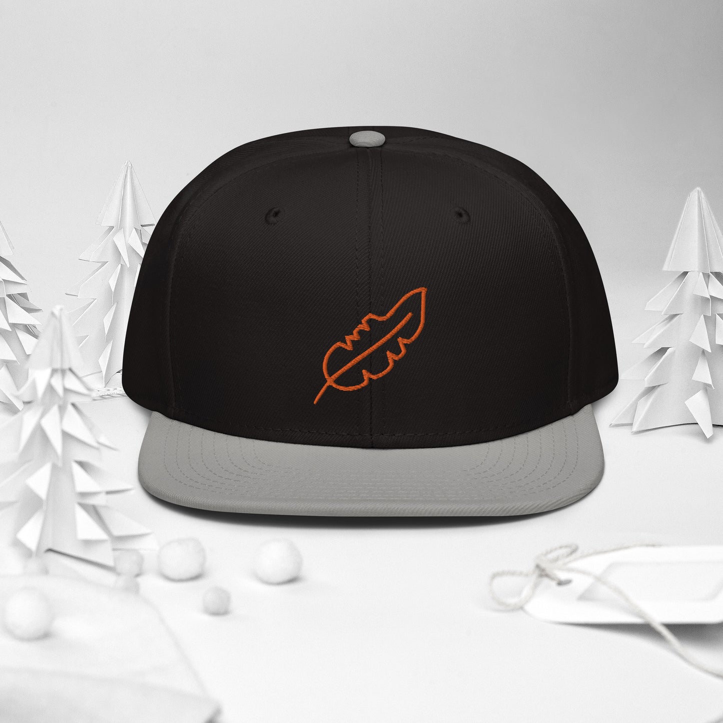 Feather Snapback Hat (Orange)