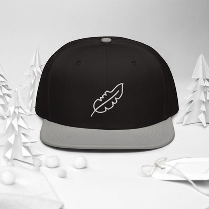Feather Snapback Hat (White)