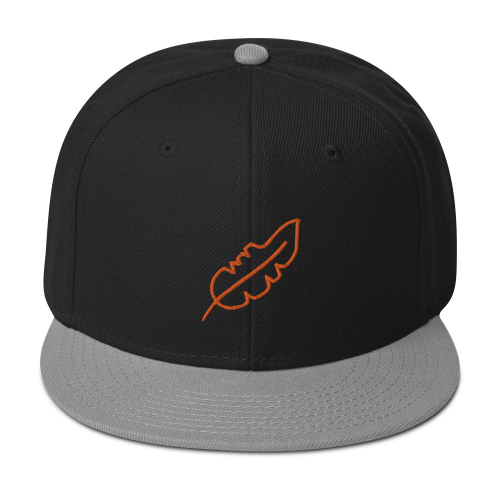 Feather Snapback Hat (Orange)
