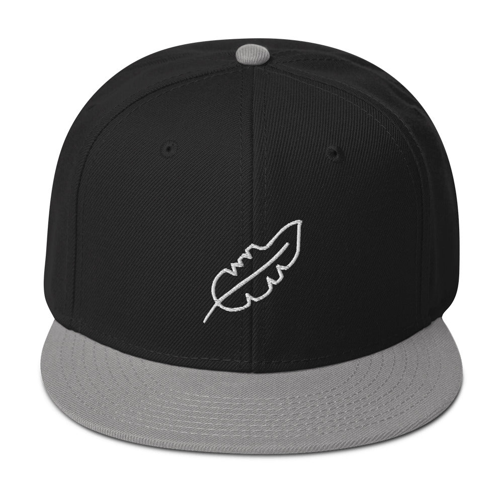 Feather Snapback Hat (White)
