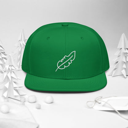 Feather Snapback Hat (White)