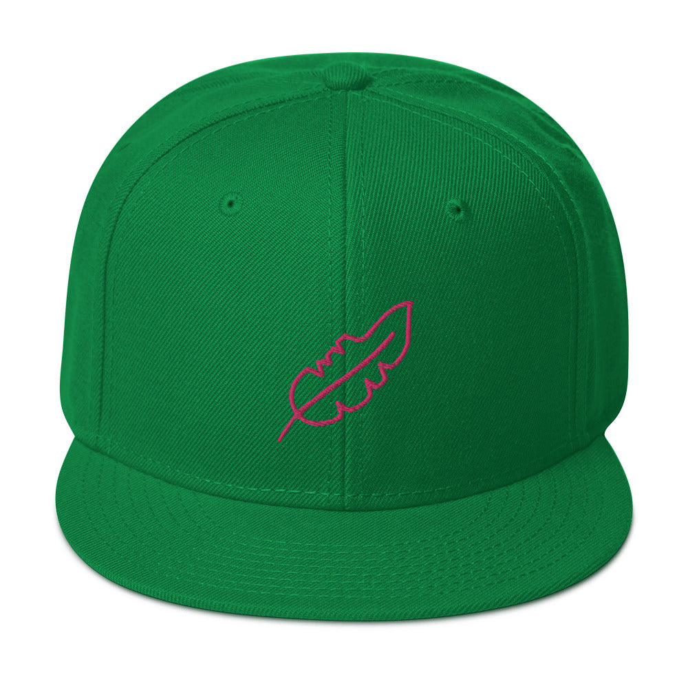 Feather Snapback Hat (Pink)