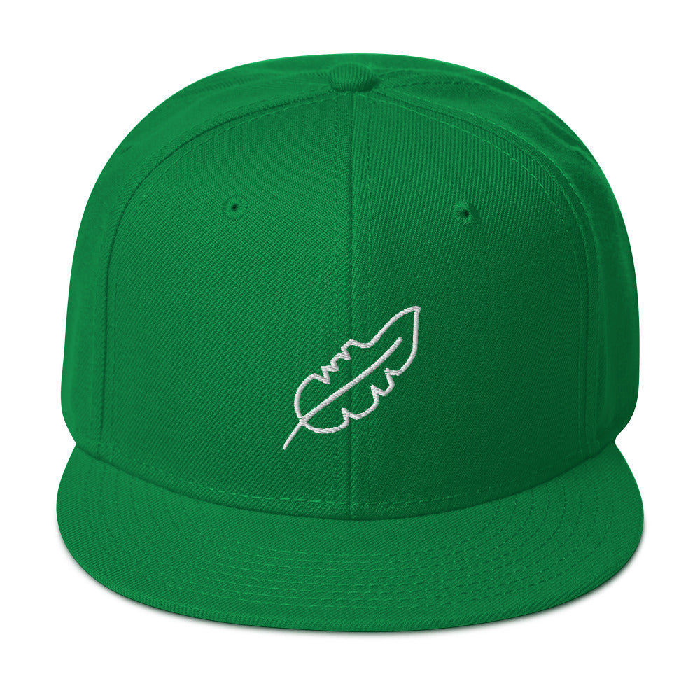 Feather Snapback Hat (White)
