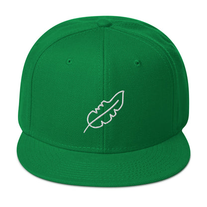 Feather Snapback Hat (White)