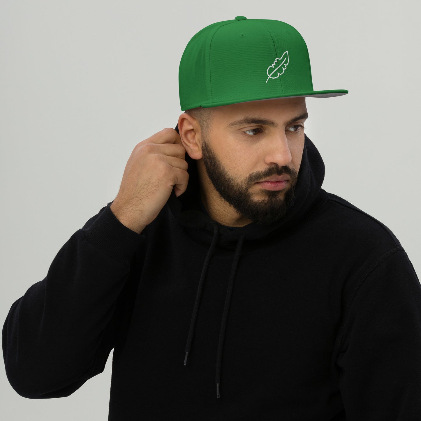 Feather Snapback Hat (White)