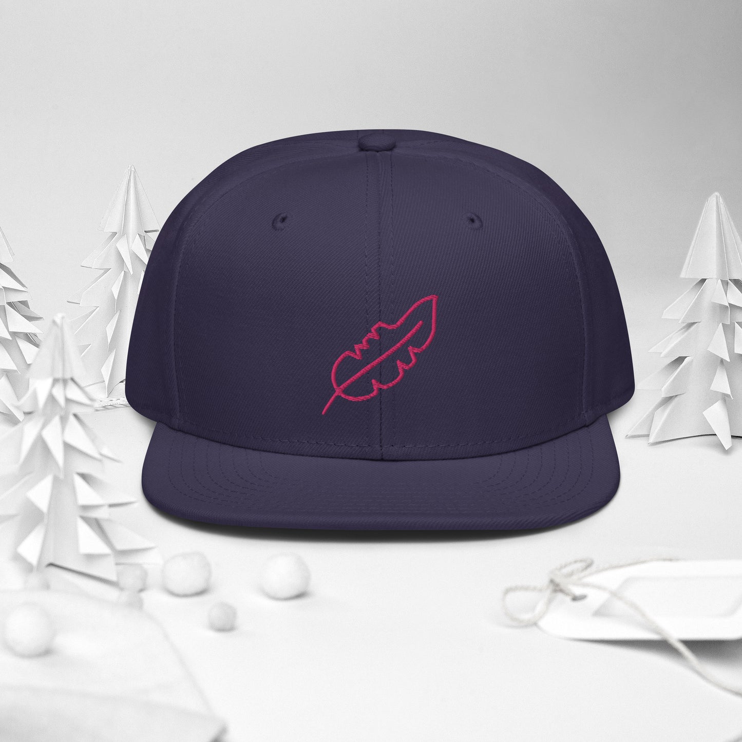 Feather Snapback Hat (Pink)