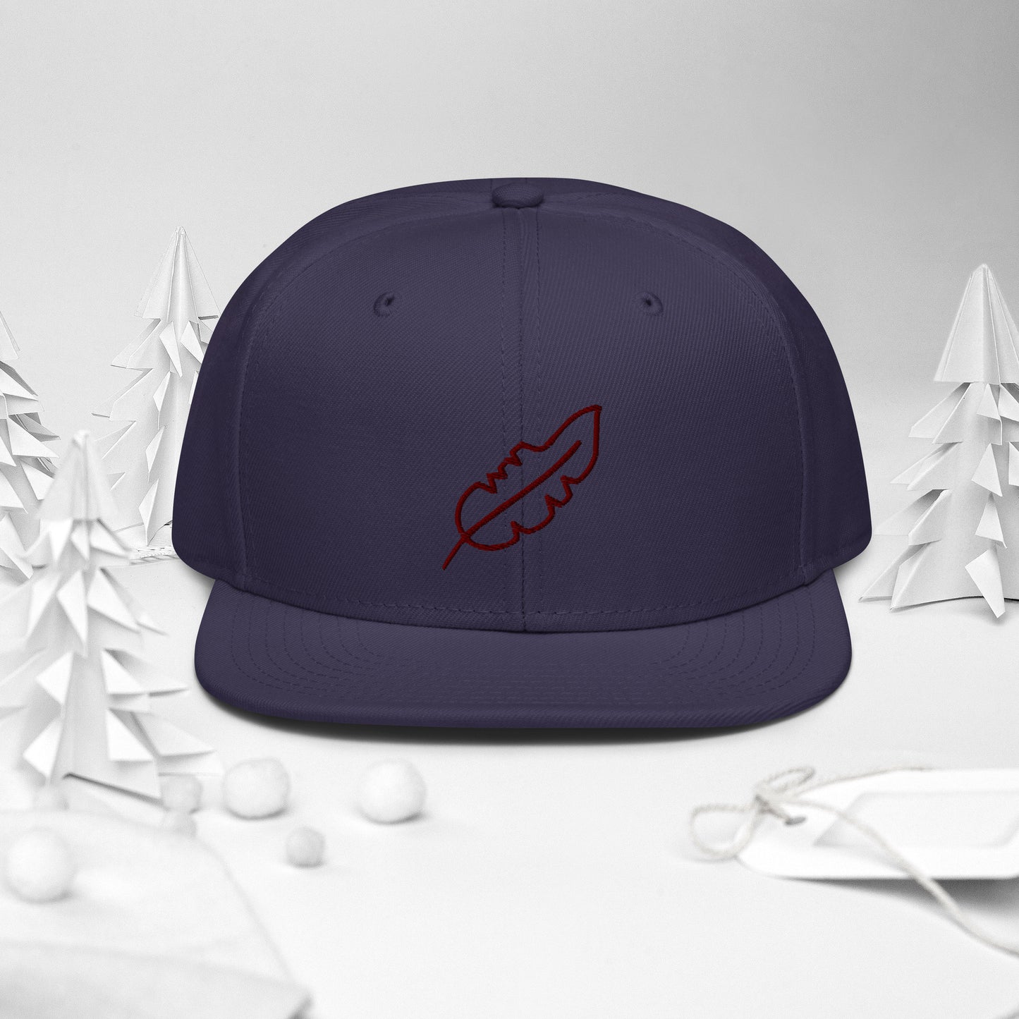 Feather Snapback Hat (Maroon)