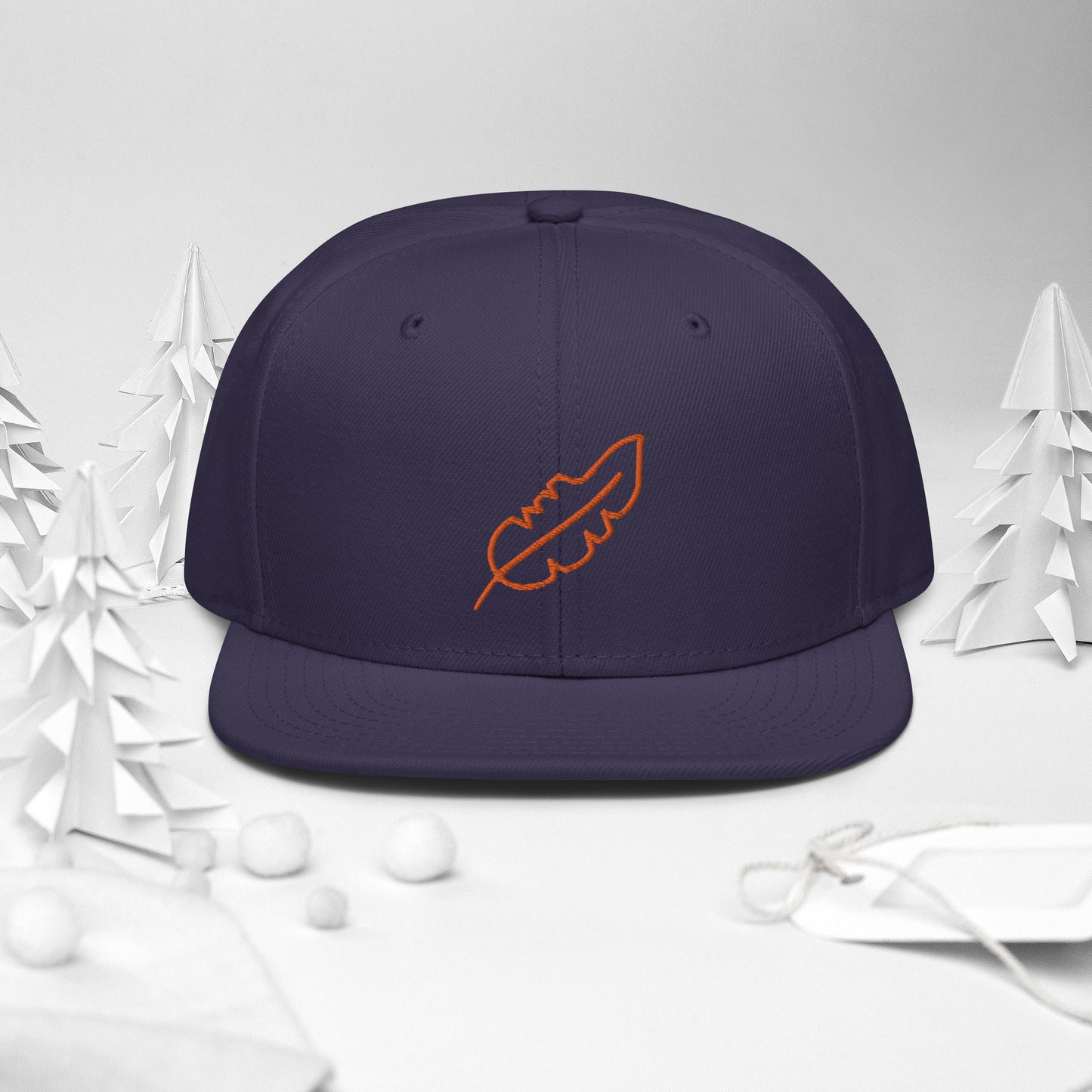 Feather Snapback Hat (Orange)