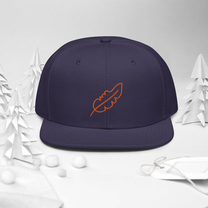 Feather Snapback Hat (Orange)