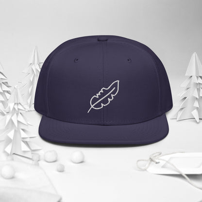 Feather Snapback Hat (White)