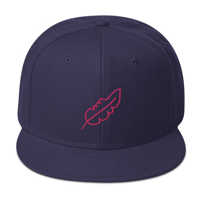 Feather Snapback Hat (Pink)
