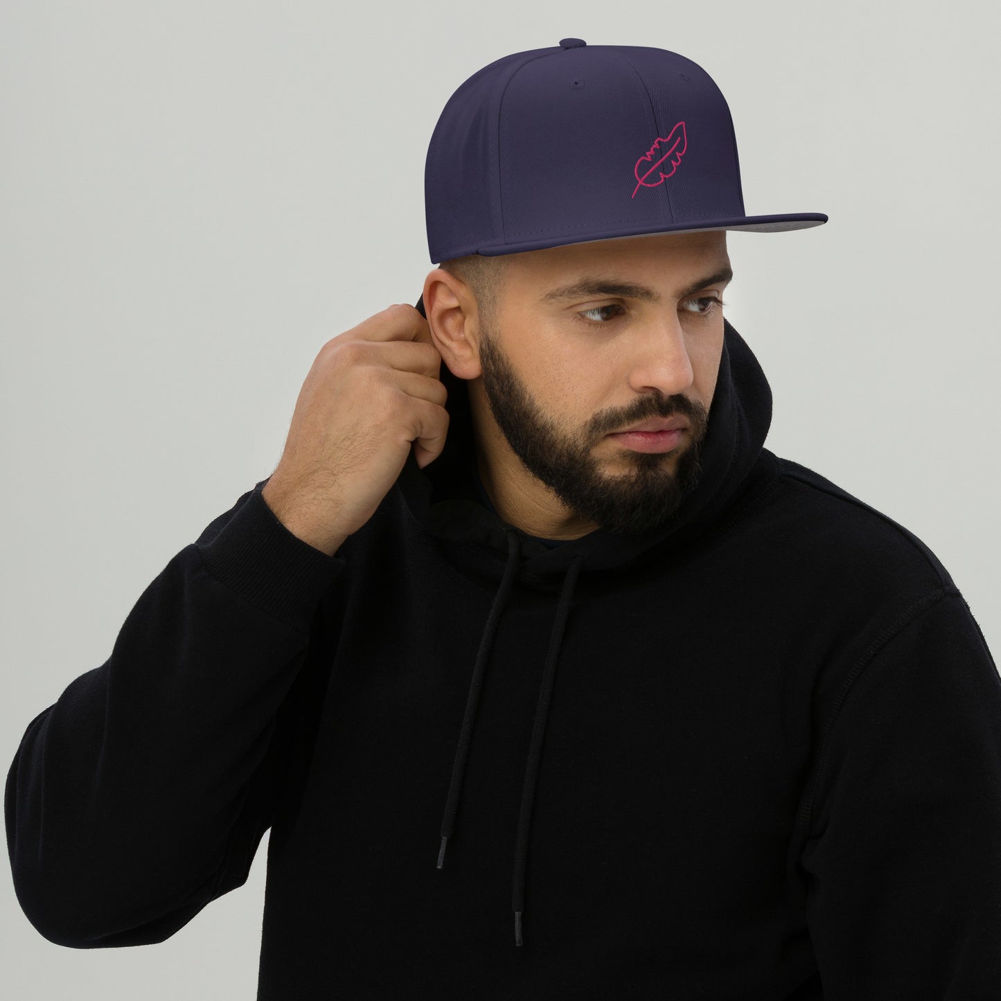 Feather Snapback Hat (Pink)