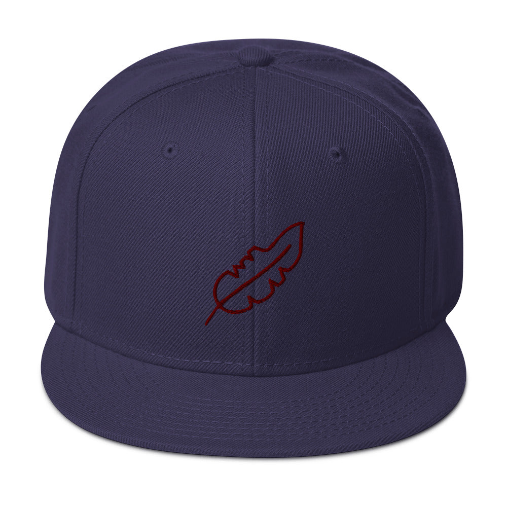 Feather Snapback Hat (Maroon)