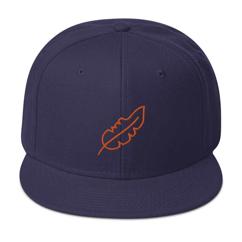 Feather Snapback Hat (Orange)