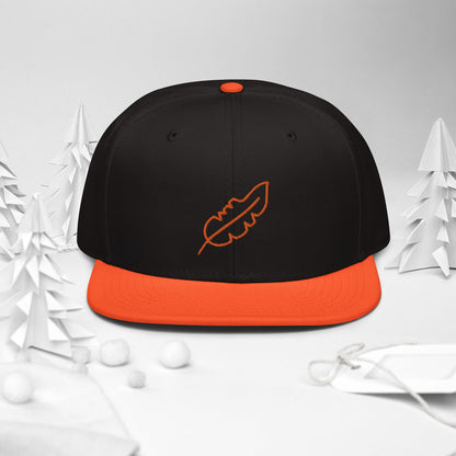 Feather Snapback Hat (Orange)