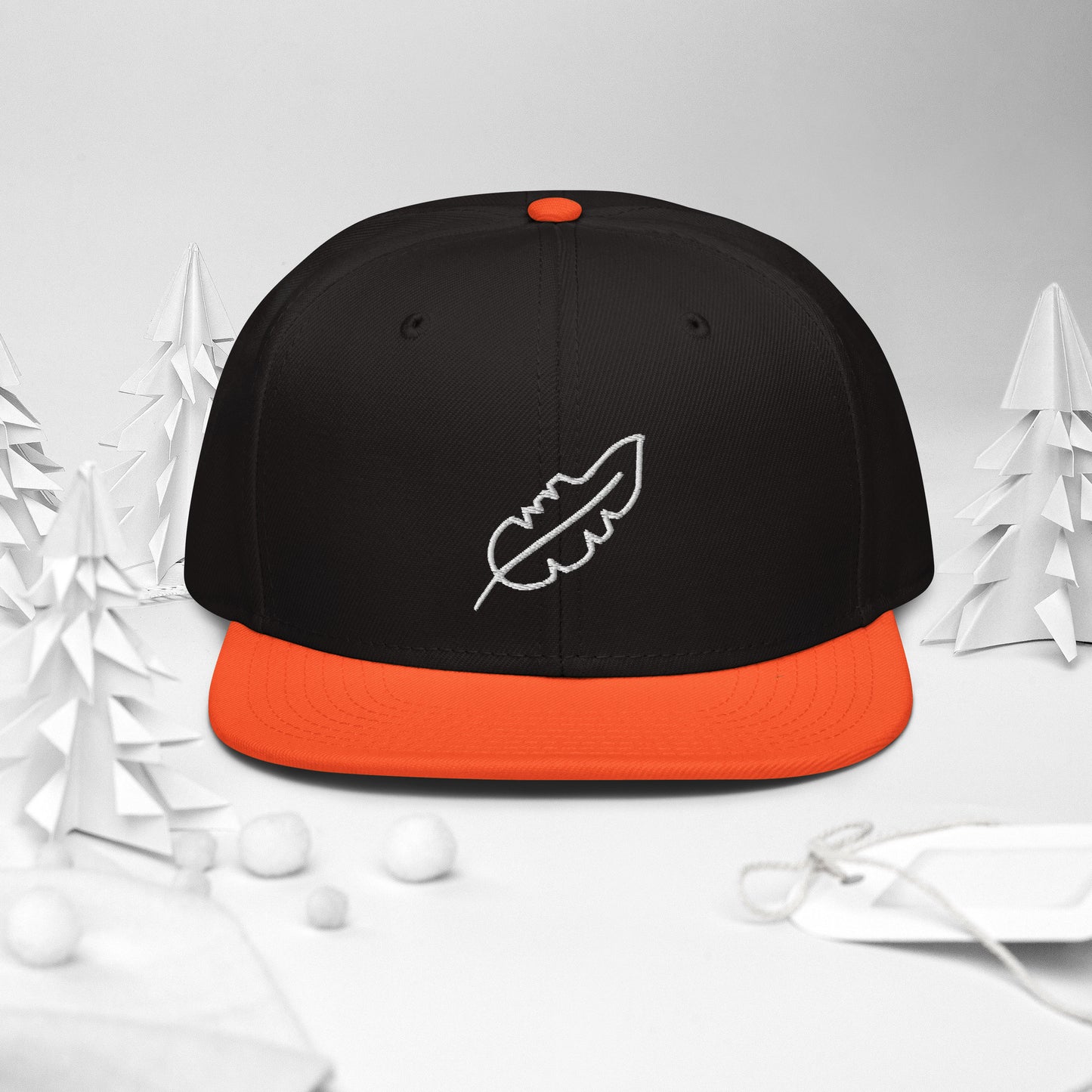 Feather Snapback Hat (White)
