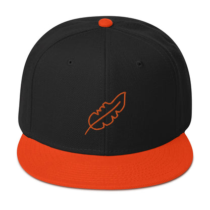 Feather Snapback Hat (Orange)