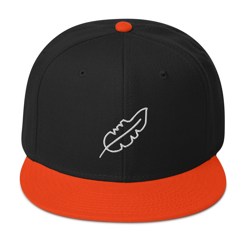 Feather Snapback Hat (White)