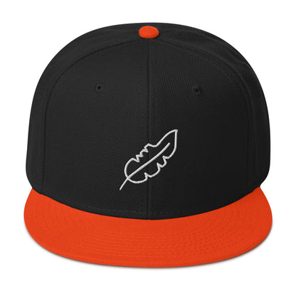 Feather Snapback Hat (White)