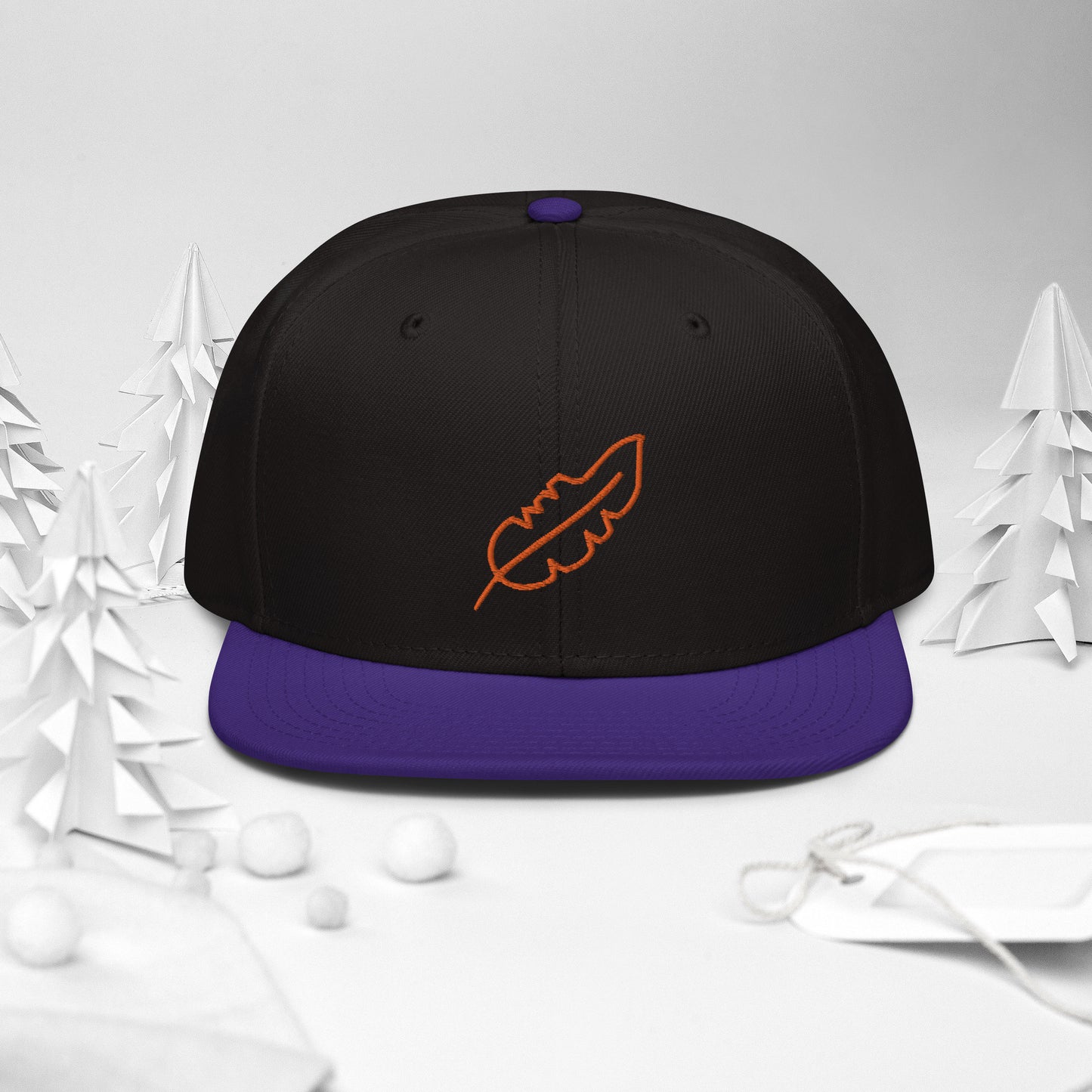 Feather Snapback Hat (Orange)