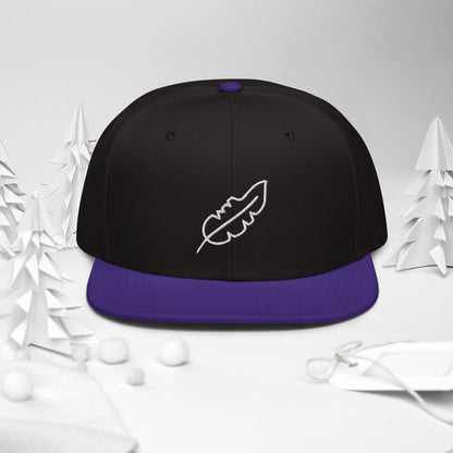 Feather Snapback Hat (White)