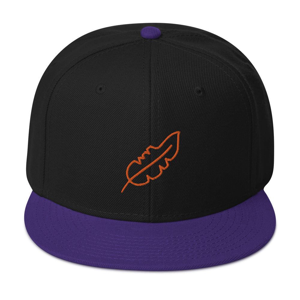 Feather Snapback Hat (Orange)