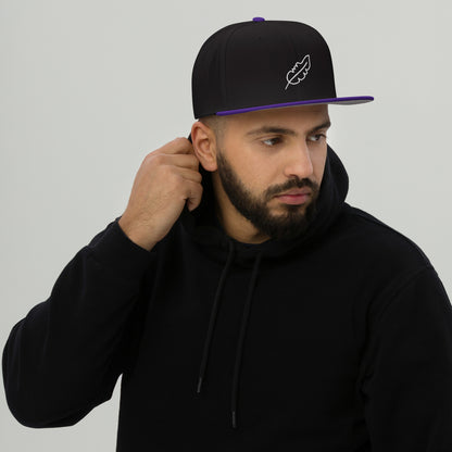 Feather Snapback Hat (White)