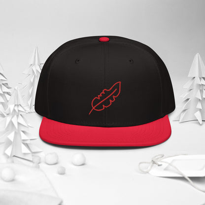 Feather Snapback Hat (Red)