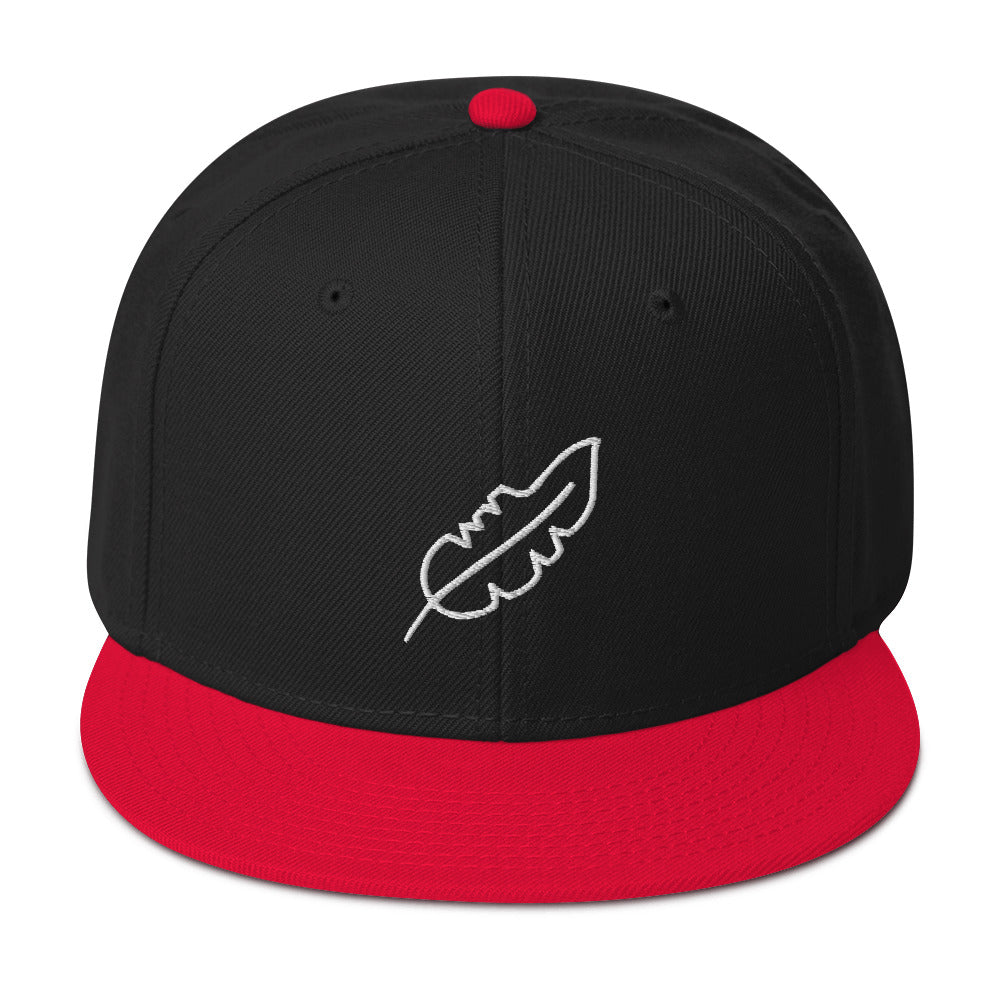 Feather Snapback Hat (White)