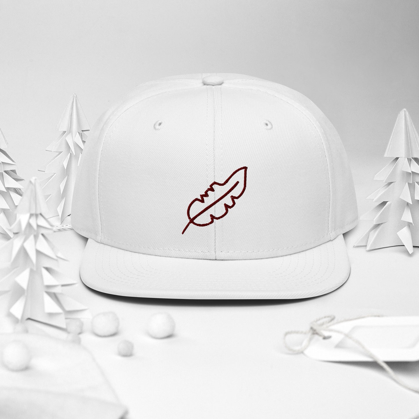 Feather Snapback Hat (Maroon)