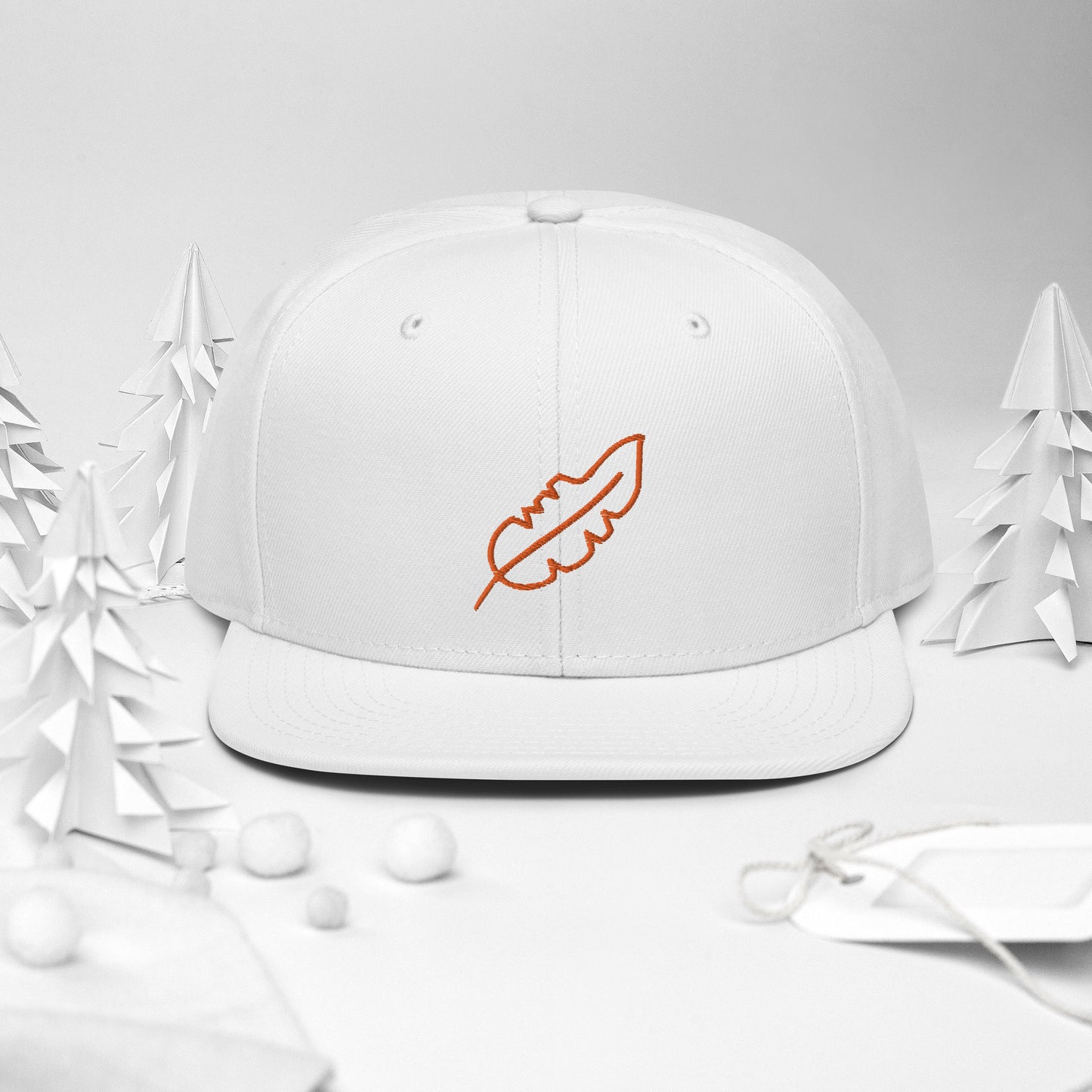 Feather Snapback Hat (Orange)