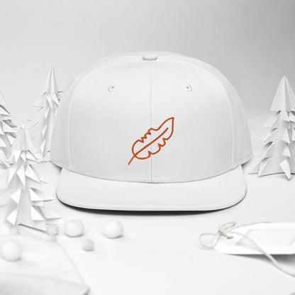 Feather Snapback Hat (Orange)