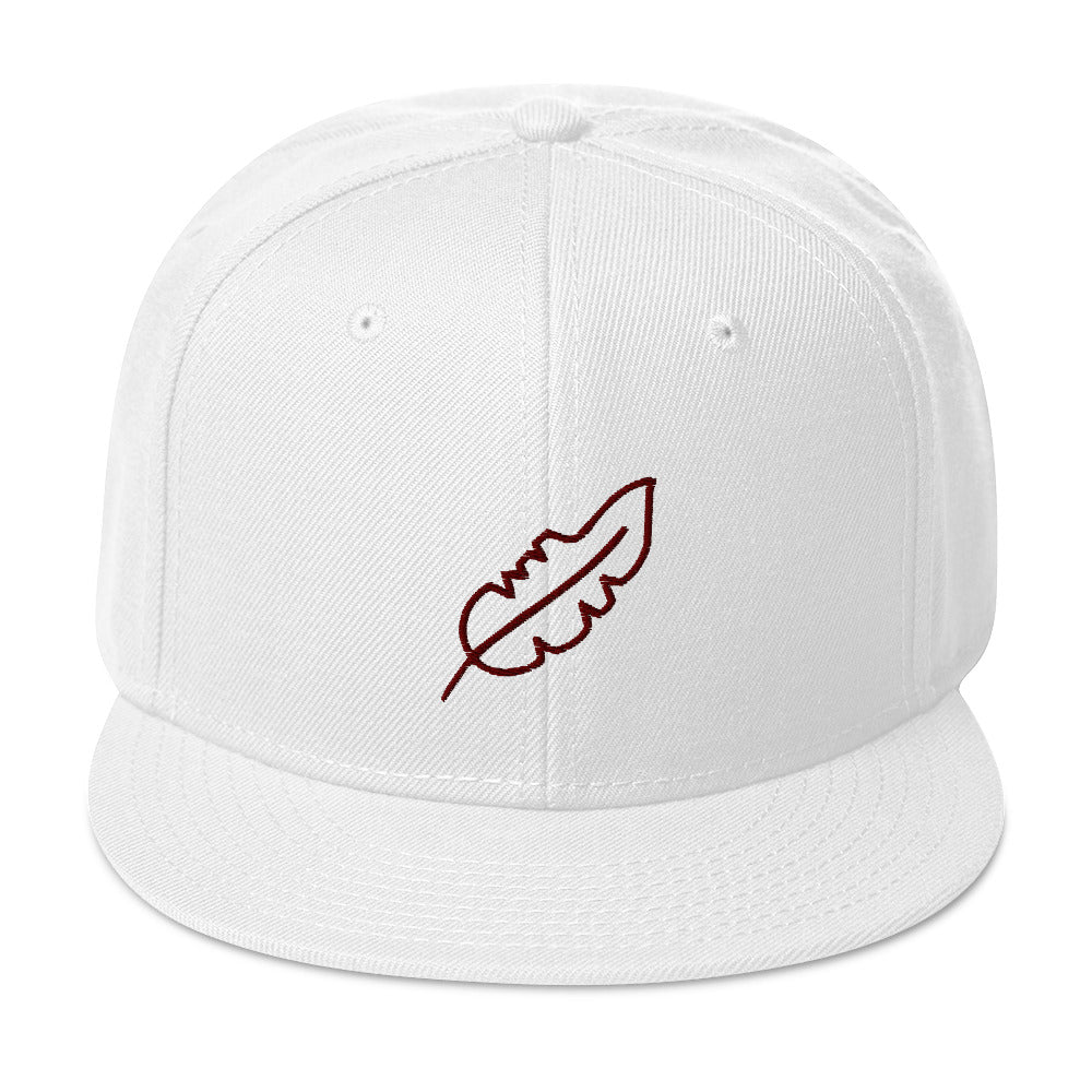 Feather Snapback Hat (Maroon)