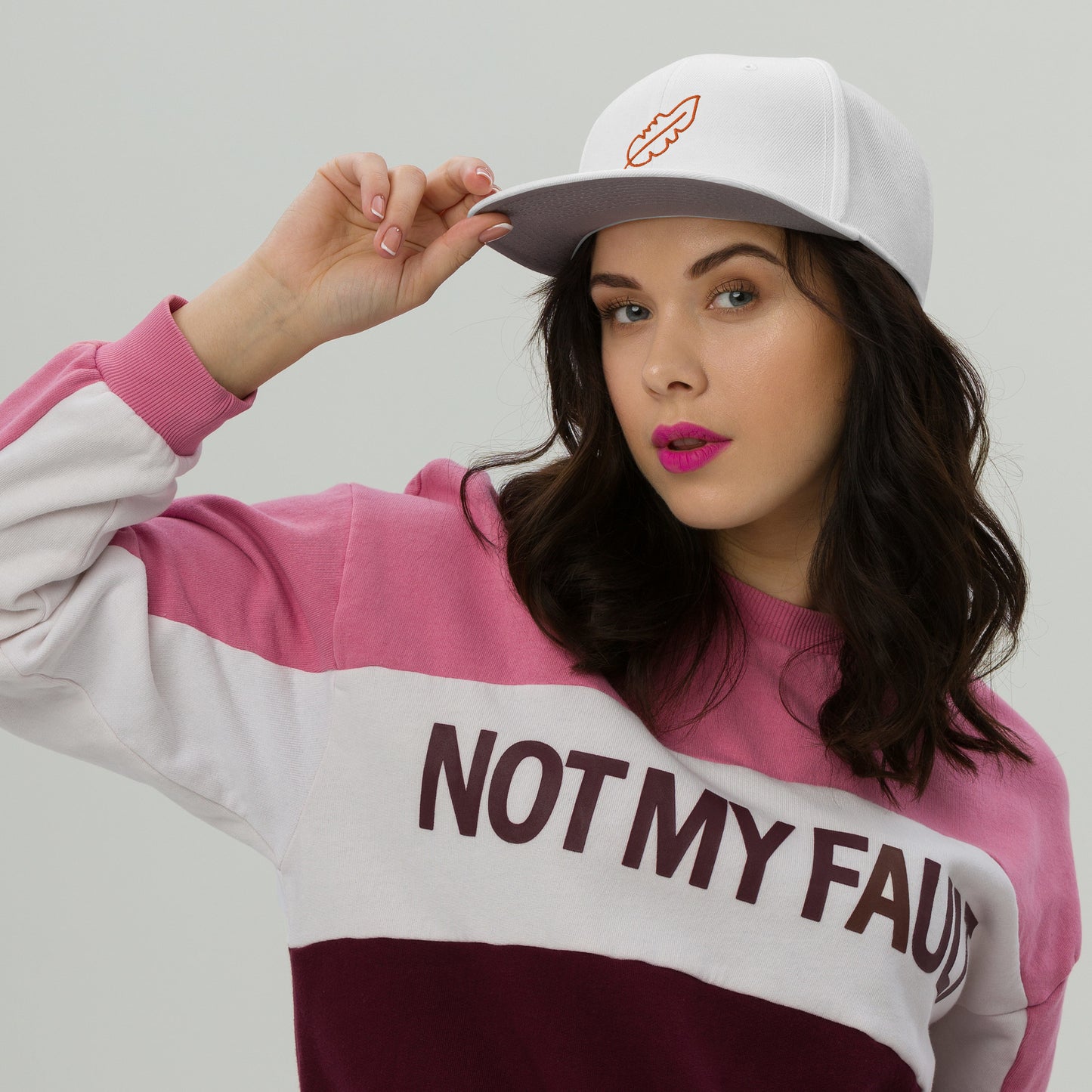 Feather Snapback Hat (Orange)