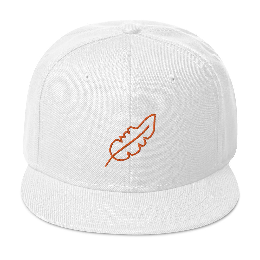 Feather Snapback Hat (Orange)