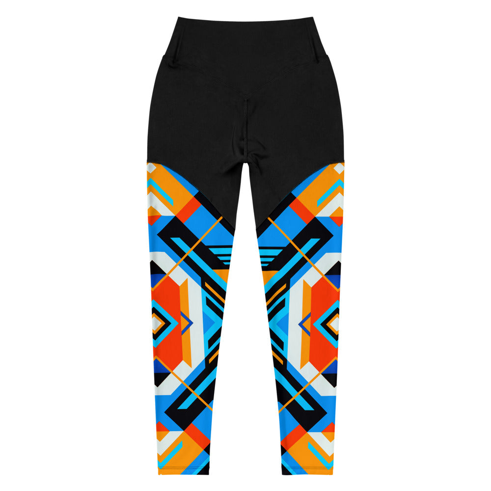 Aztec Blue 2 Sports Leggings
