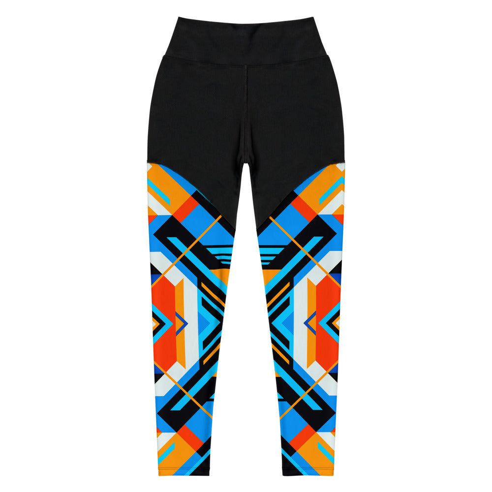 Aztec Blue 2 Sports Leggings