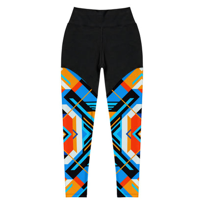 Aztec Blue 2 Sports Leggings