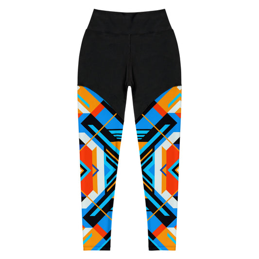 Aztec Blue 2 Sports Leggings