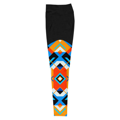 Aztec Blue 2 Sports Leggings