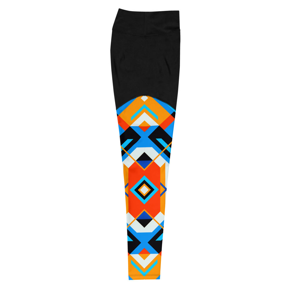 Aztec Blue 2 Sports Leggings