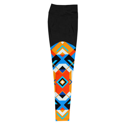 Aztec Blue 2 Sports Leggings