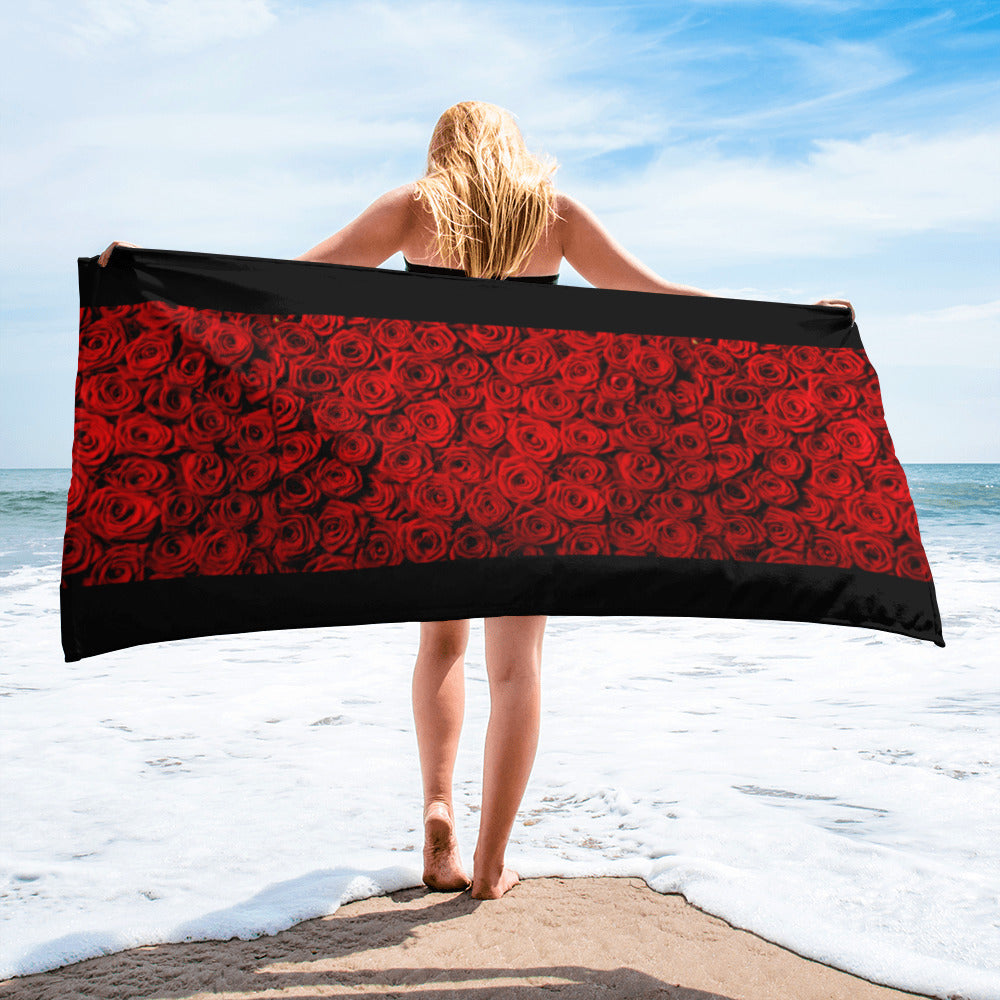 Red Rose Beach Towel