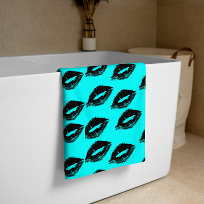 Kiss Me Blue Beach Towel