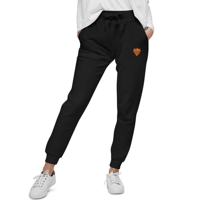 Flaming Heart Unisex fleece sweatpants