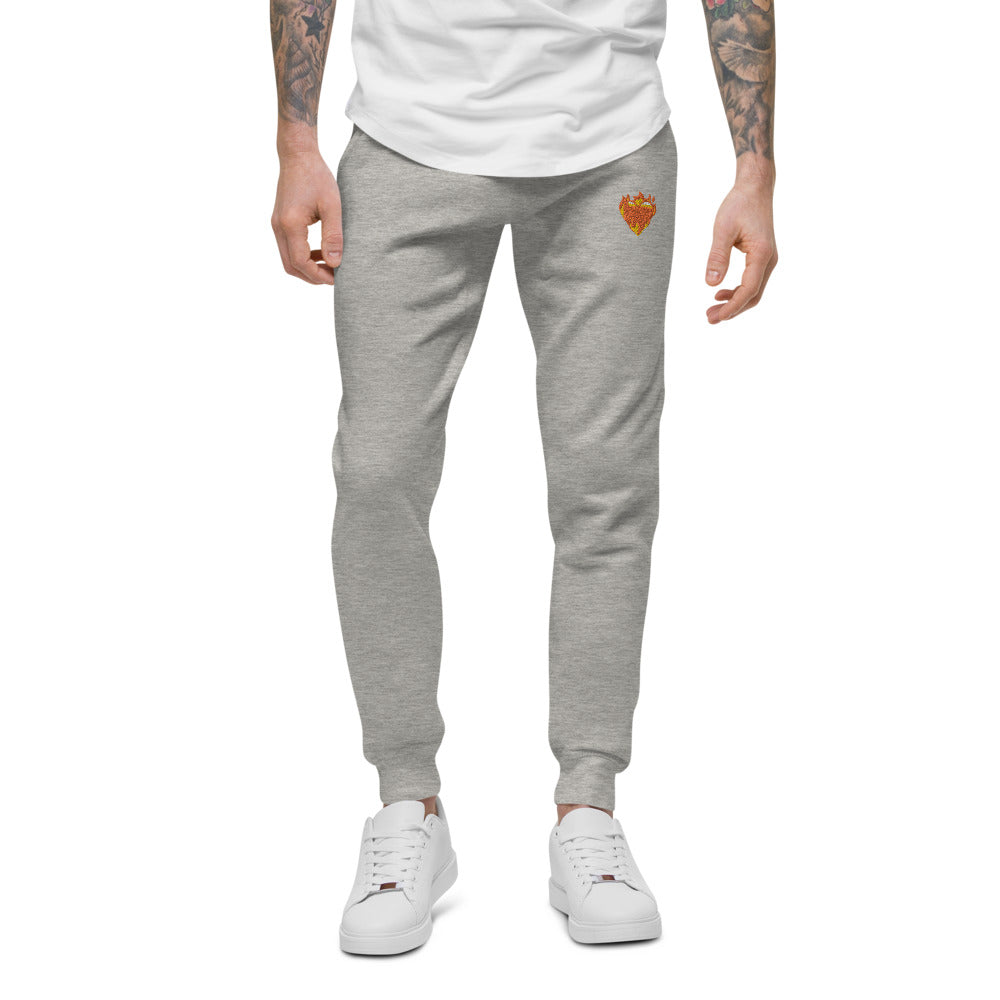 Flaming Heart Unisex fleece sweatpants