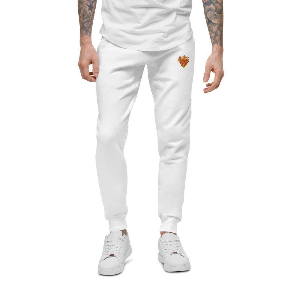 Flaming Heart Unisex fleece sweatpants