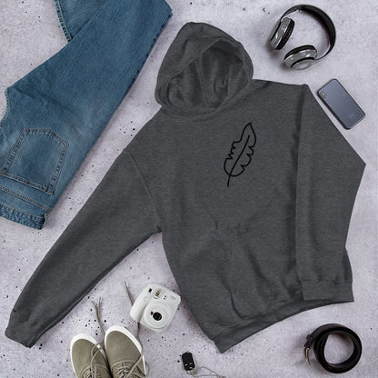 Feather Unisex Hoodie (Black)