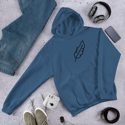 Feather Unisex Hoodie (Black)